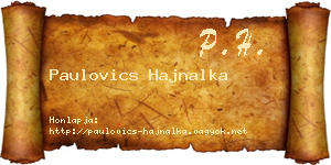 Paulovics Hajnalka névjegykártya